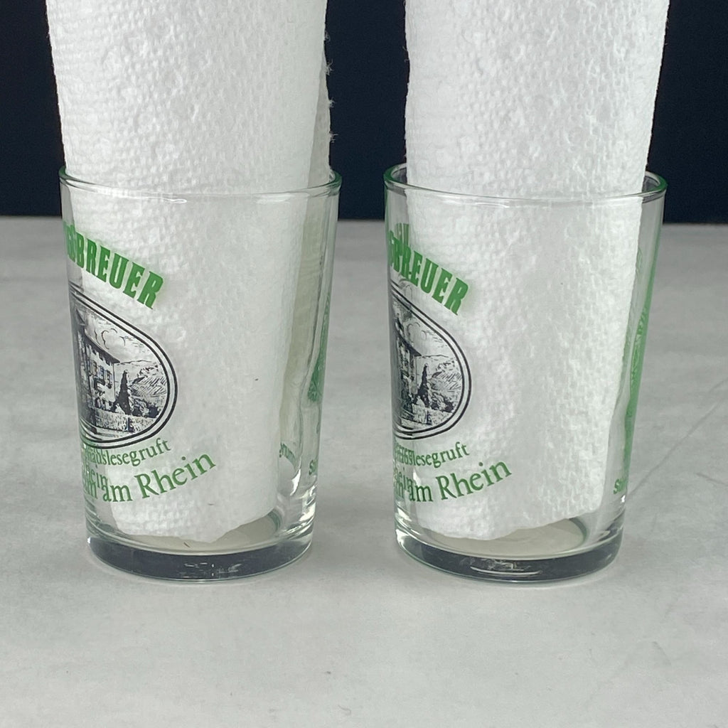Vintage Weingut G Breuer Souvenir Wine Tasting Glass Lot of 2
