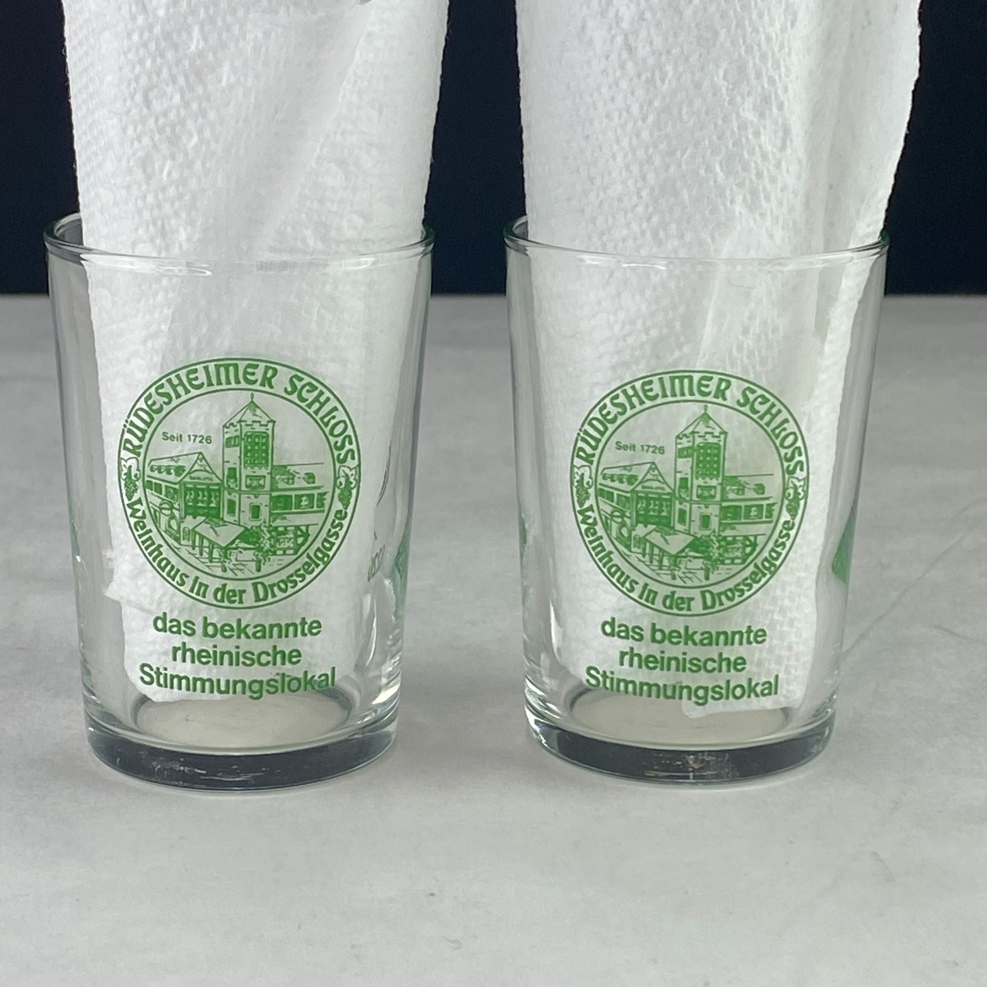 Vintage Weingut G Breuer Souvenir Wine Tasting Glass Lot of 2