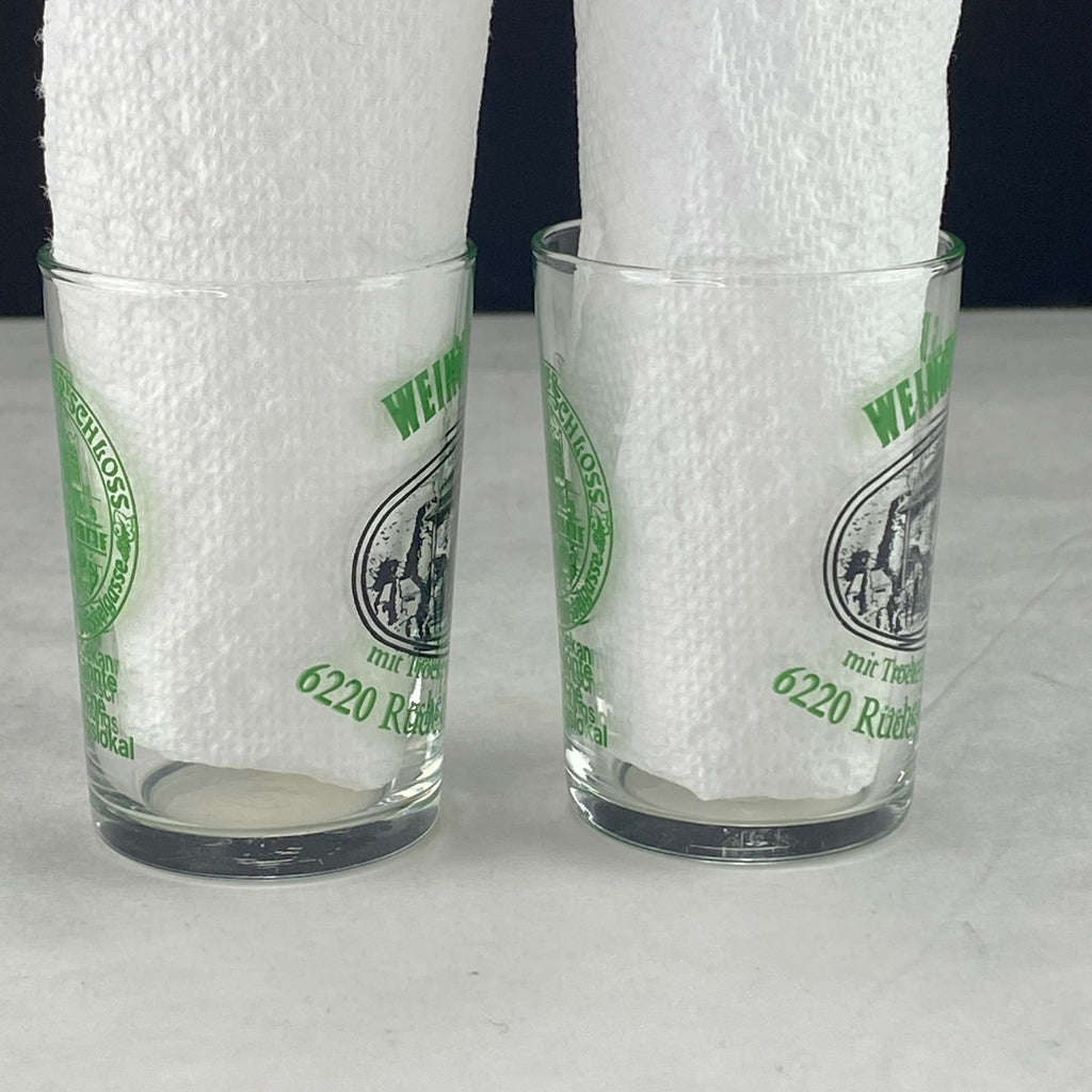 Vintage Weingut G Breuer Souvenir Wine Tasting Glass Lot of 2