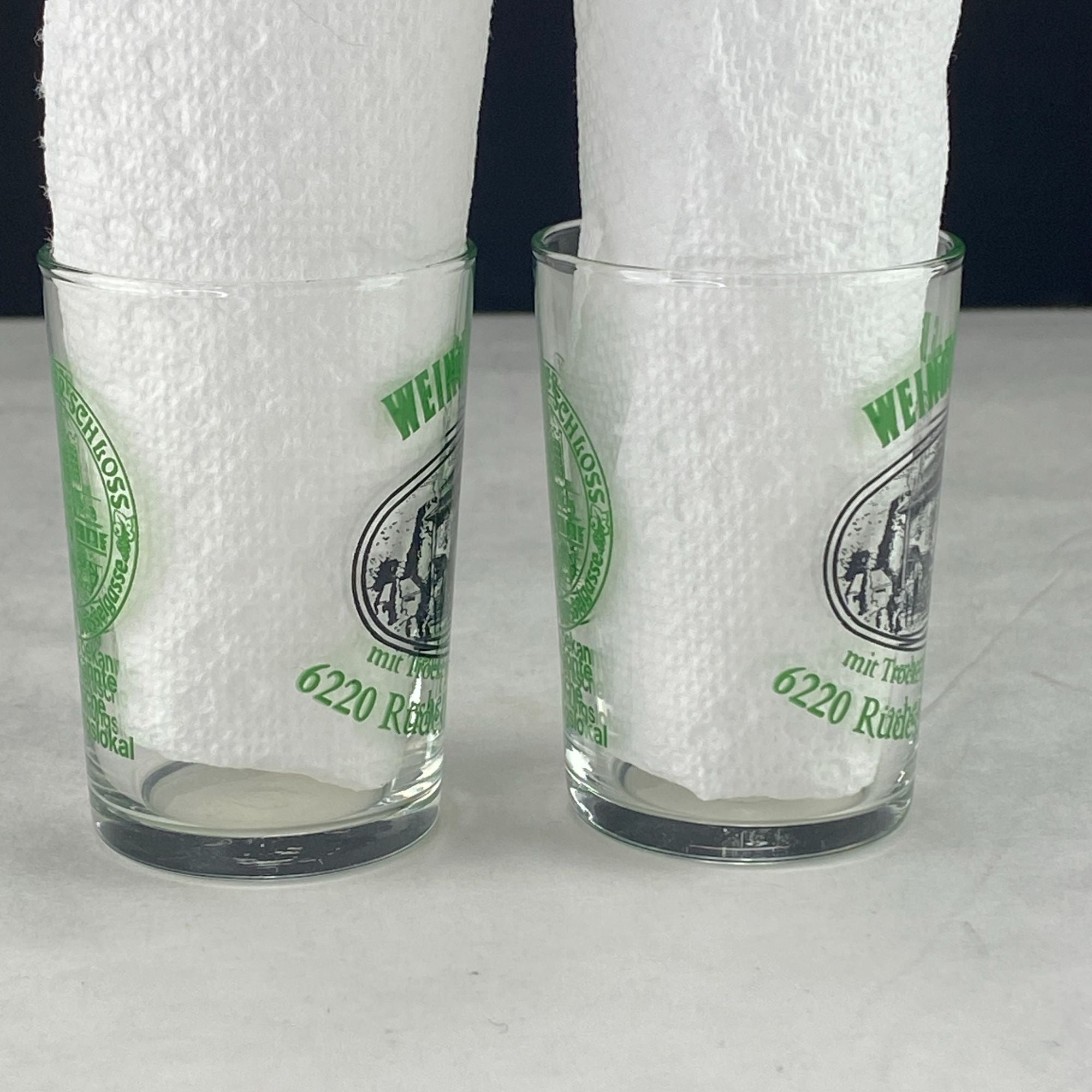 Vintage Weingut G Breuer Souvenir Wine Tasting Glass Lot of 2