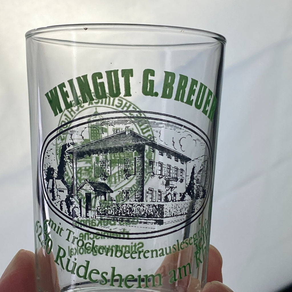 Vintage Weingut G Breuer Souvenir Wine Tasting Glass Lot of 2