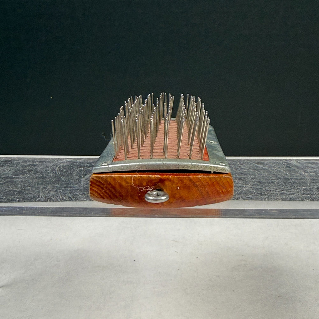 Vintage Bettijean Dovana Advertising Wool Coat Brush Wood Block & Metal Wire