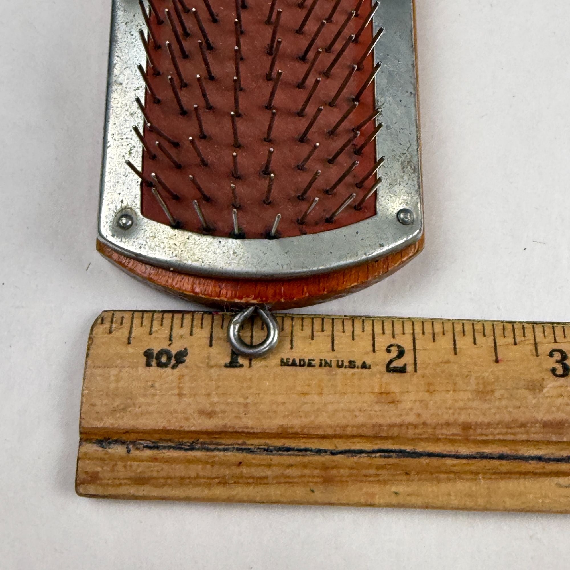 Vintage Bettijean Dovana Advertising Wool Coat Brush Wood Block & Metal Wire