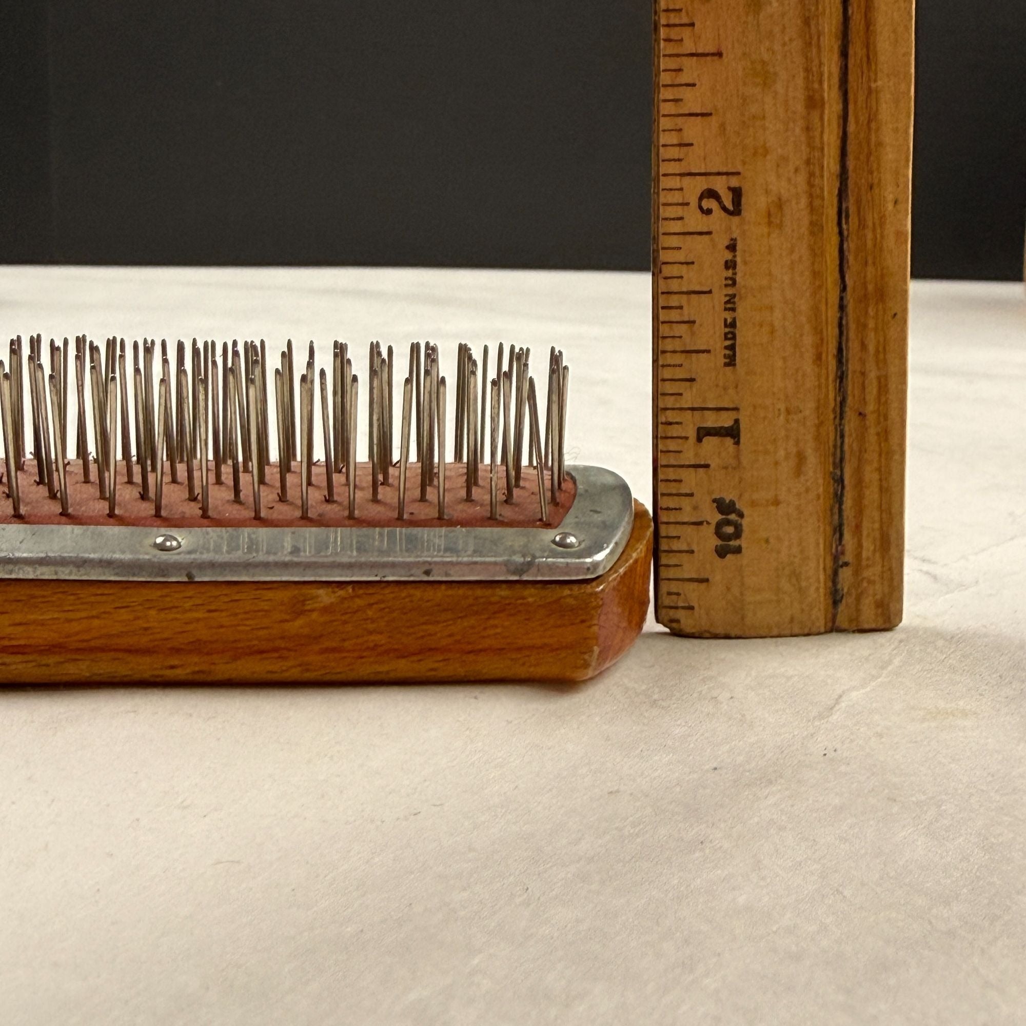 Vintage Bettijean Dovana Advertising Wool Coat Brush Wood Block & Metal Wire