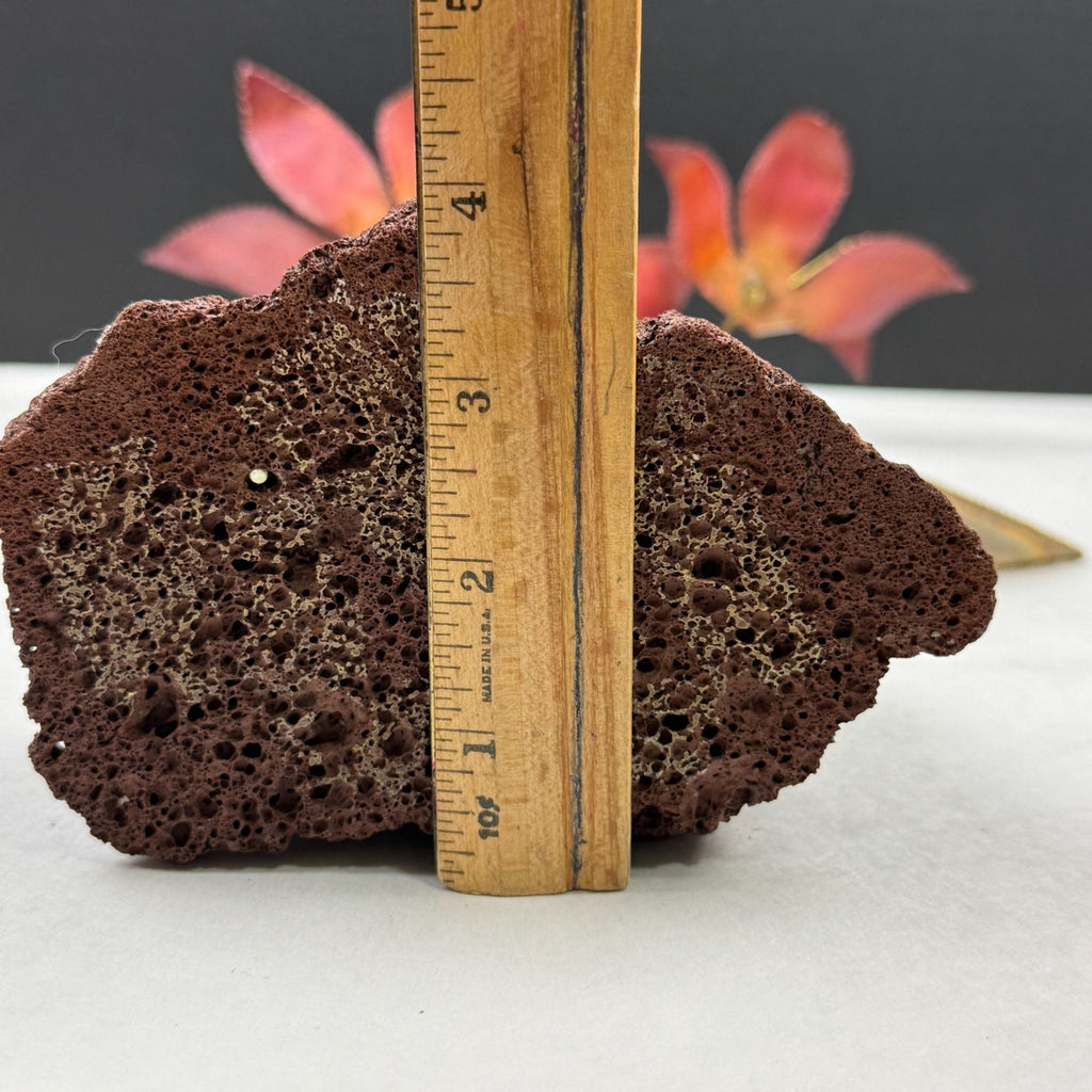 Vintage Metal Flower Sculpture On Lava Rock Base