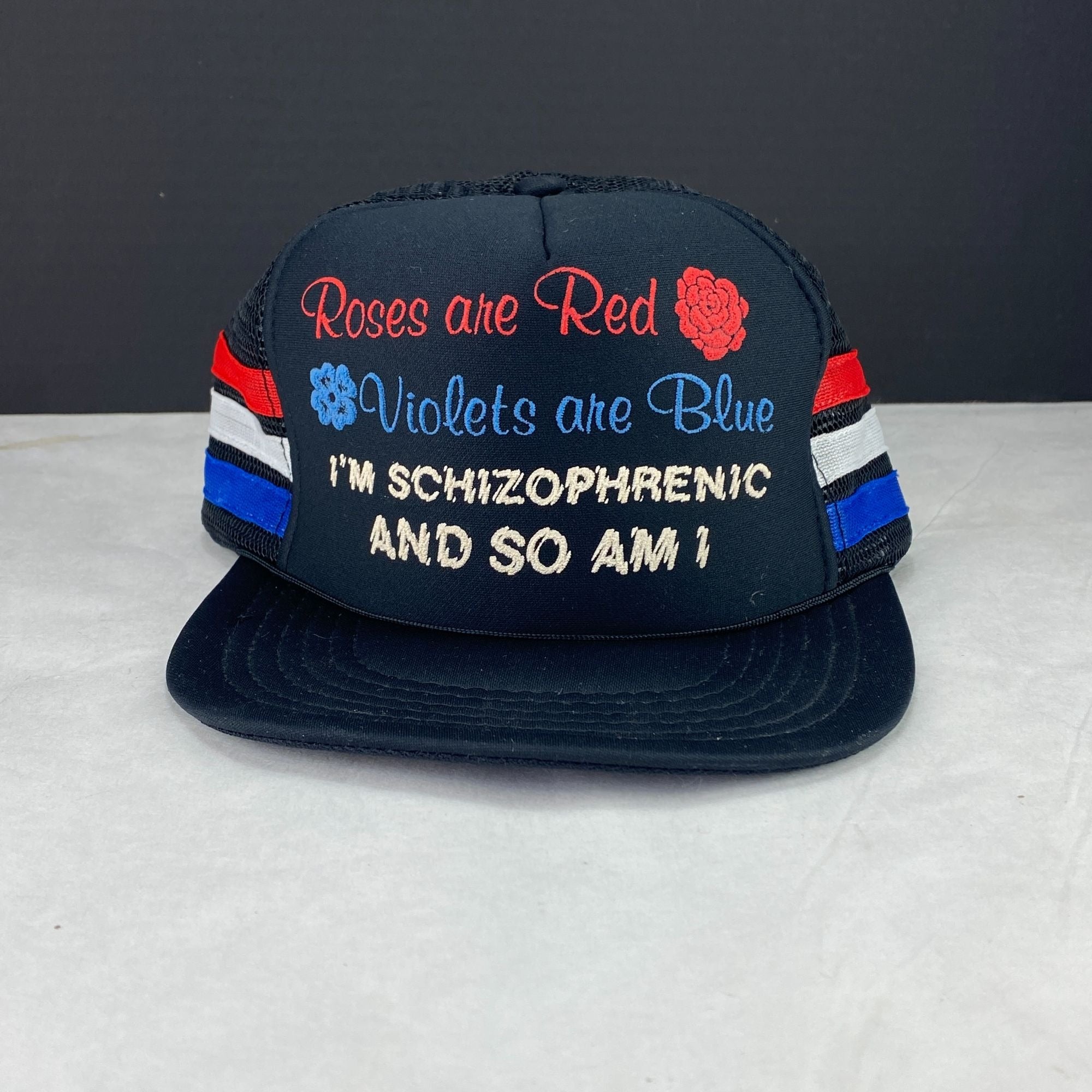 Vintage Roses Are Red I'm Schizophrenic And So Am I Snapback Mesh Hat