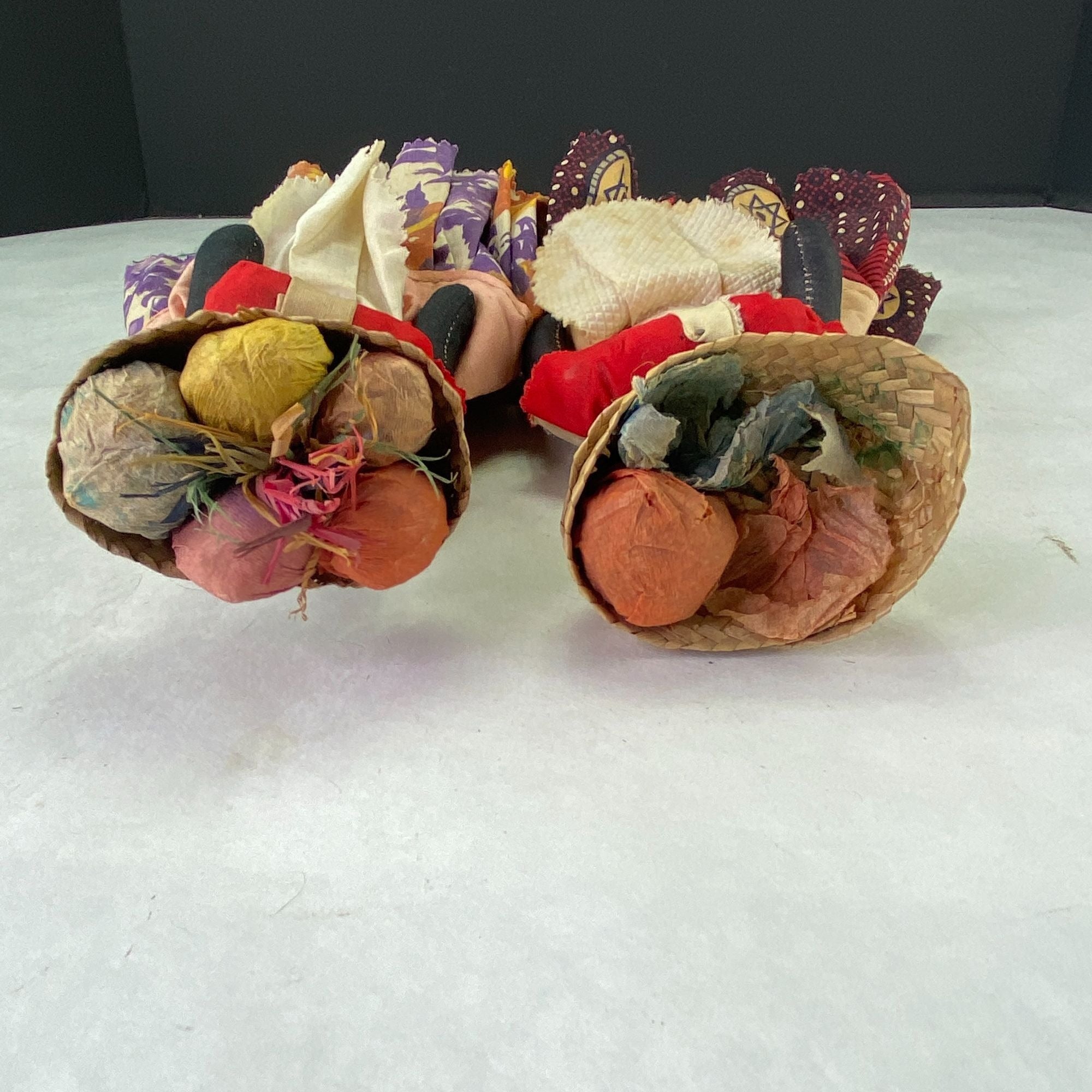 Vintage Folk Art Bahama Nassau Souvenir Fabric Rag Dolls Lot of 2