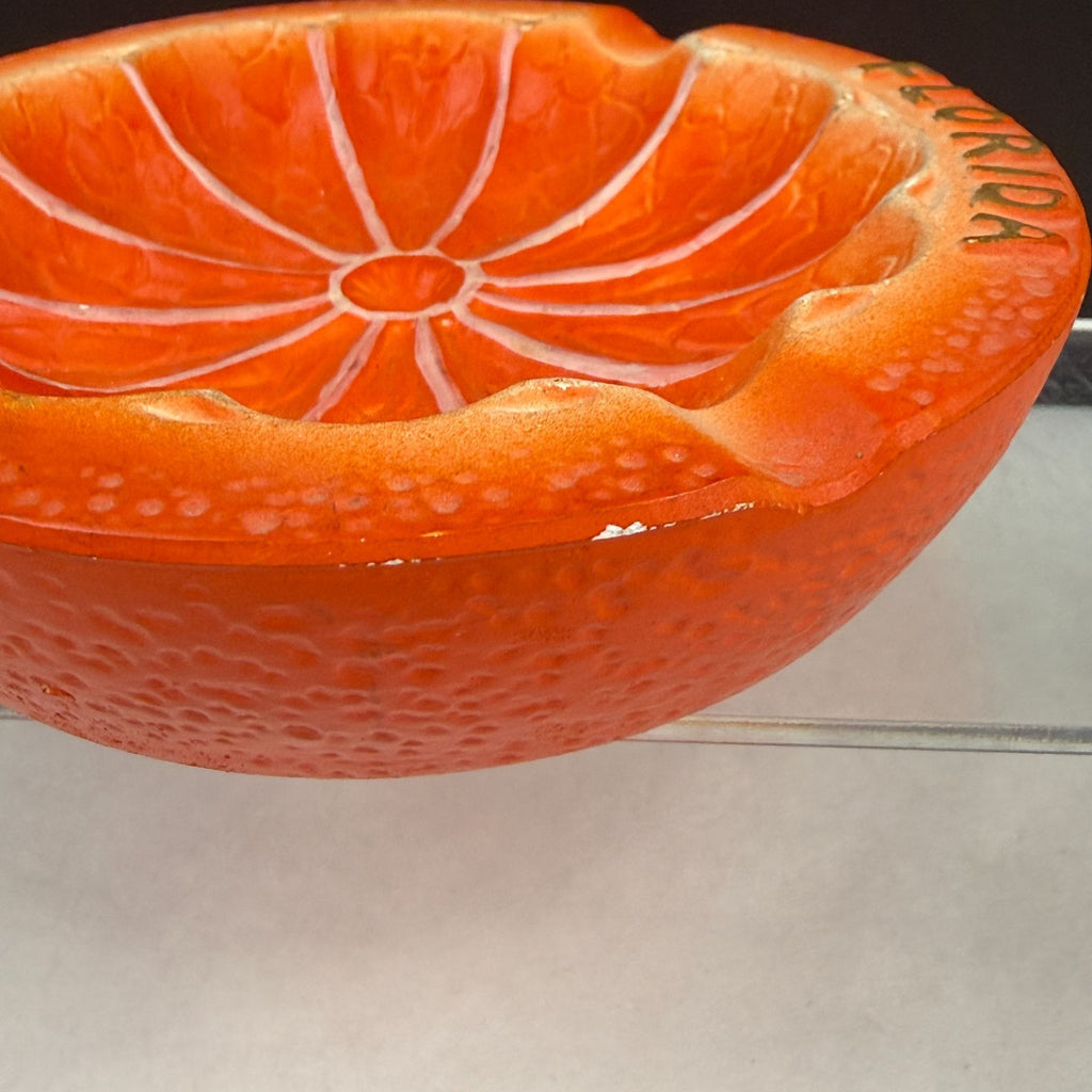 Vintage Florida Orange Chalkware Ashtray