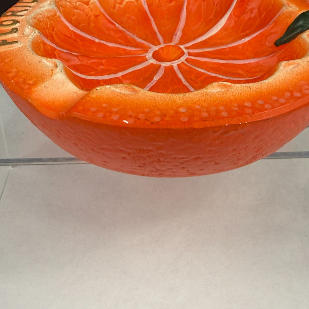 Vintage Florida Orange Chalkware Ashtray