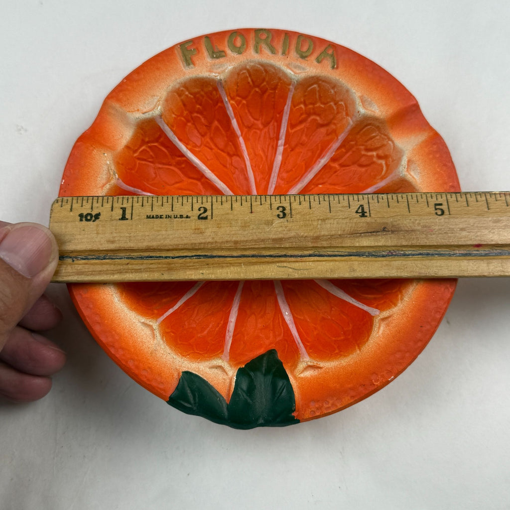 Vintage Florida Orange Chalkware Ashtray