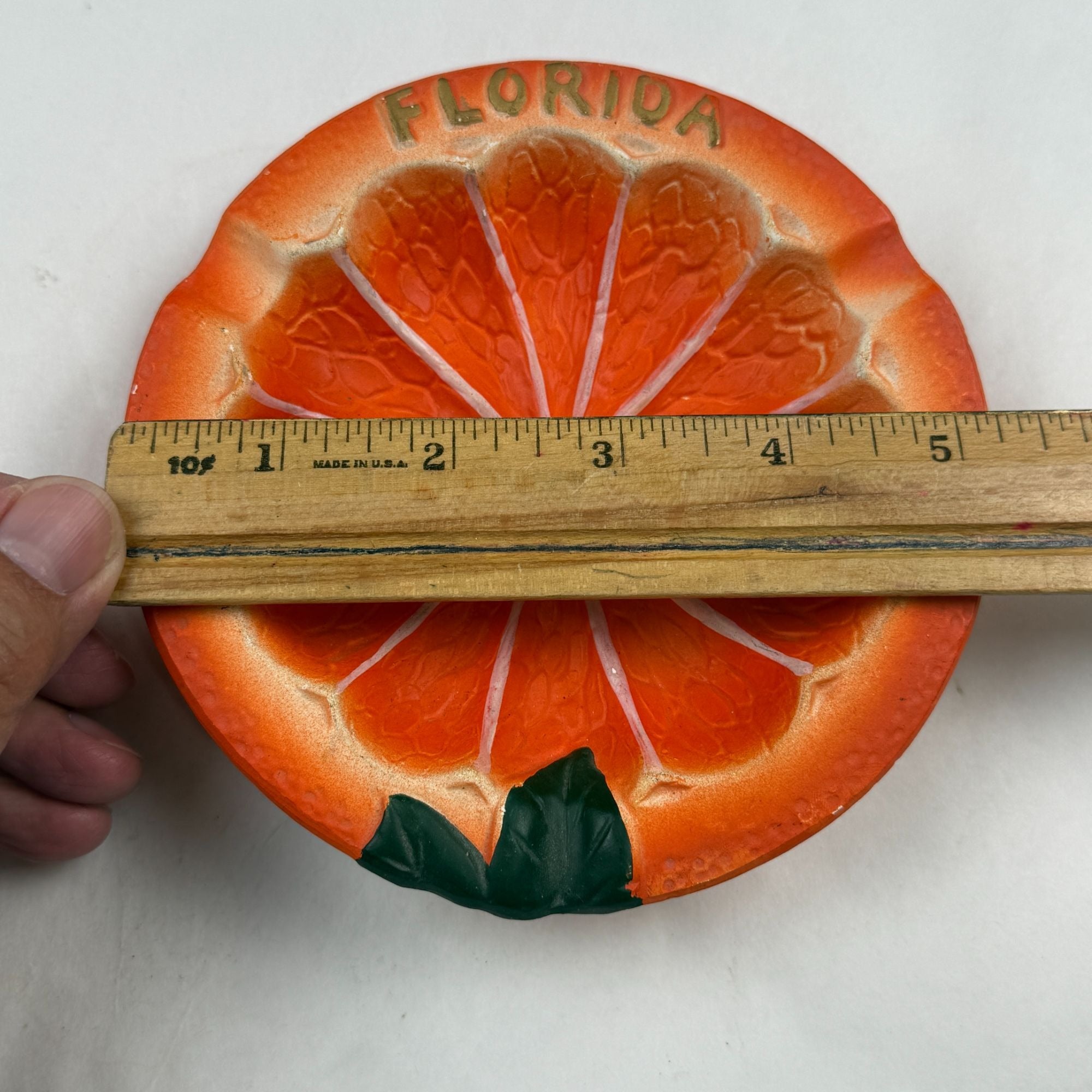 Vintage Florida Orange Chalkware Ashtray