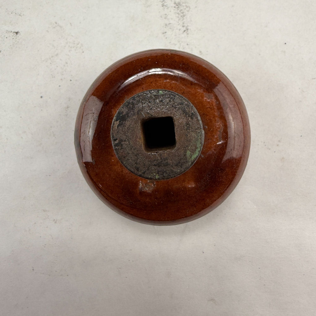 Antique Salvaged Brown Door Knob Set with Shaft