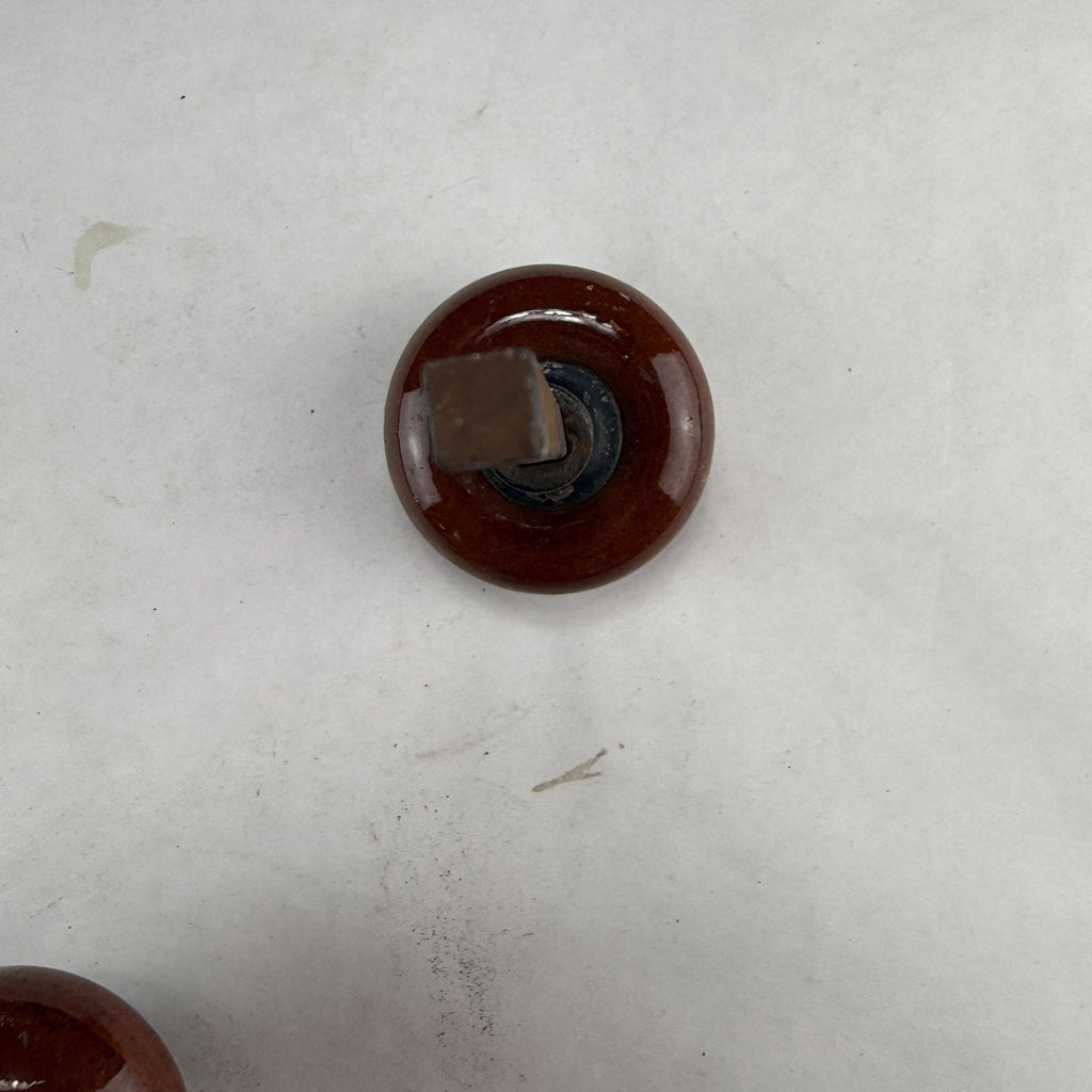 Antique Salvaged Brown Door Knob Set with Shaft