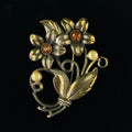 Vintage Little Nemo LN 25 Flower Rhinestone Faux Pearl Brooch Pin