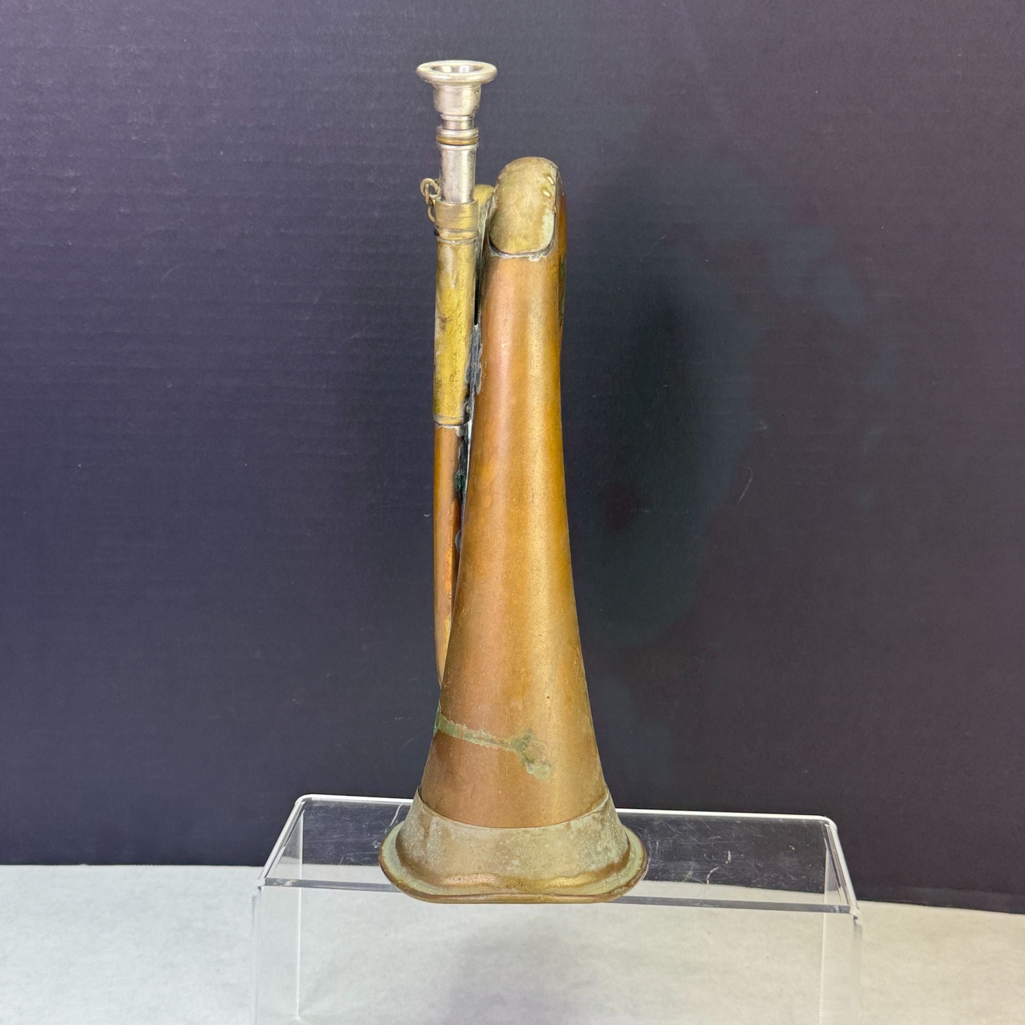 Vintage Copper Brass Bugle Military Style Horn Instrument