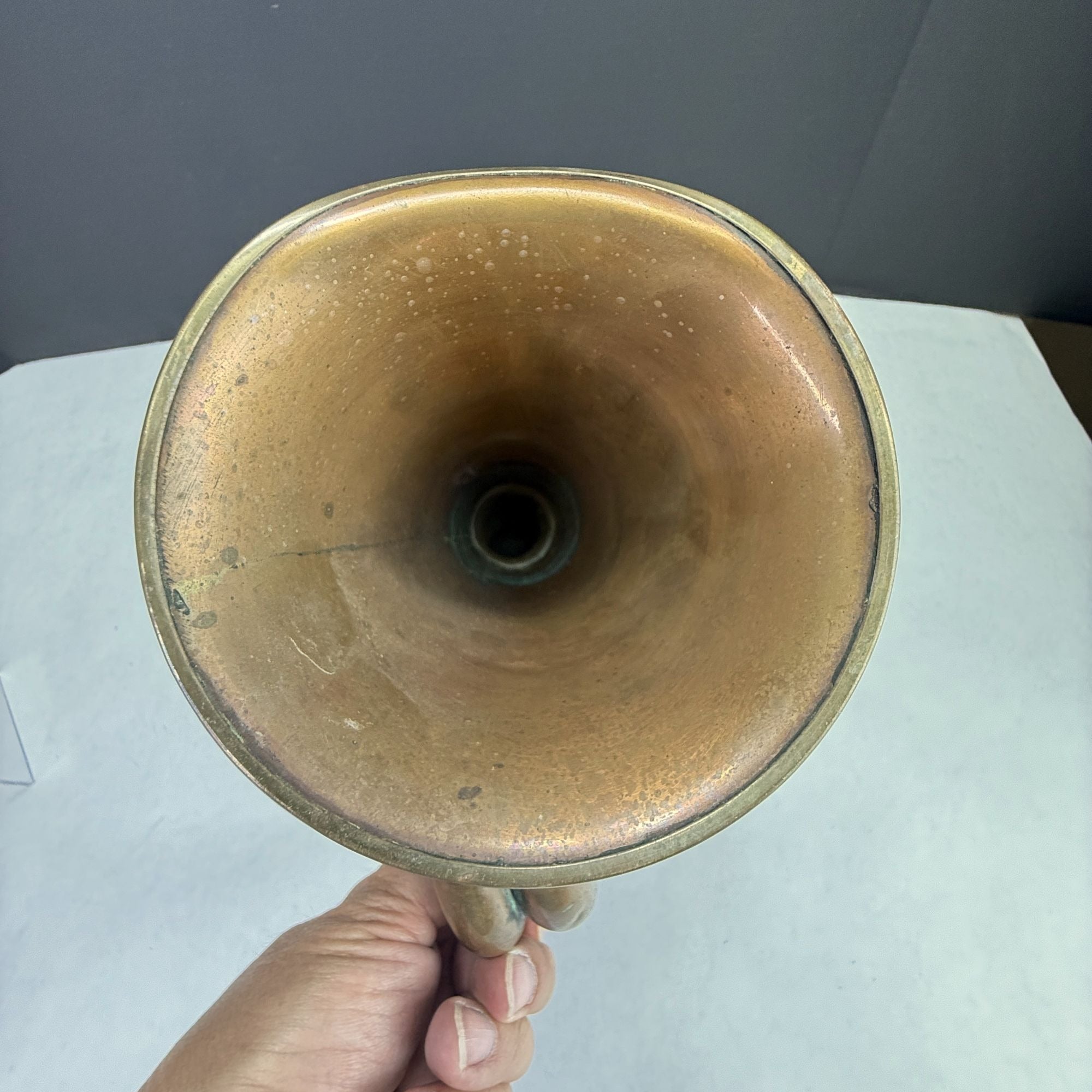 Vintage Copper Brass Bugle Military Style Horn Instrument