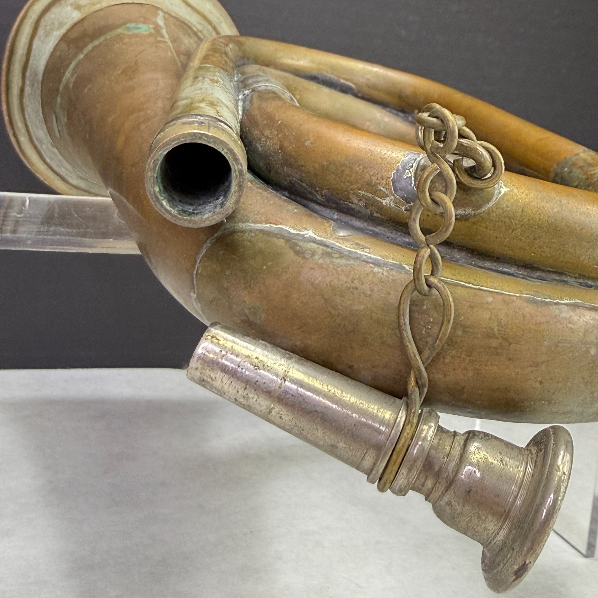 Vintage Copper Brass Bugle Military Style Horn Instrument