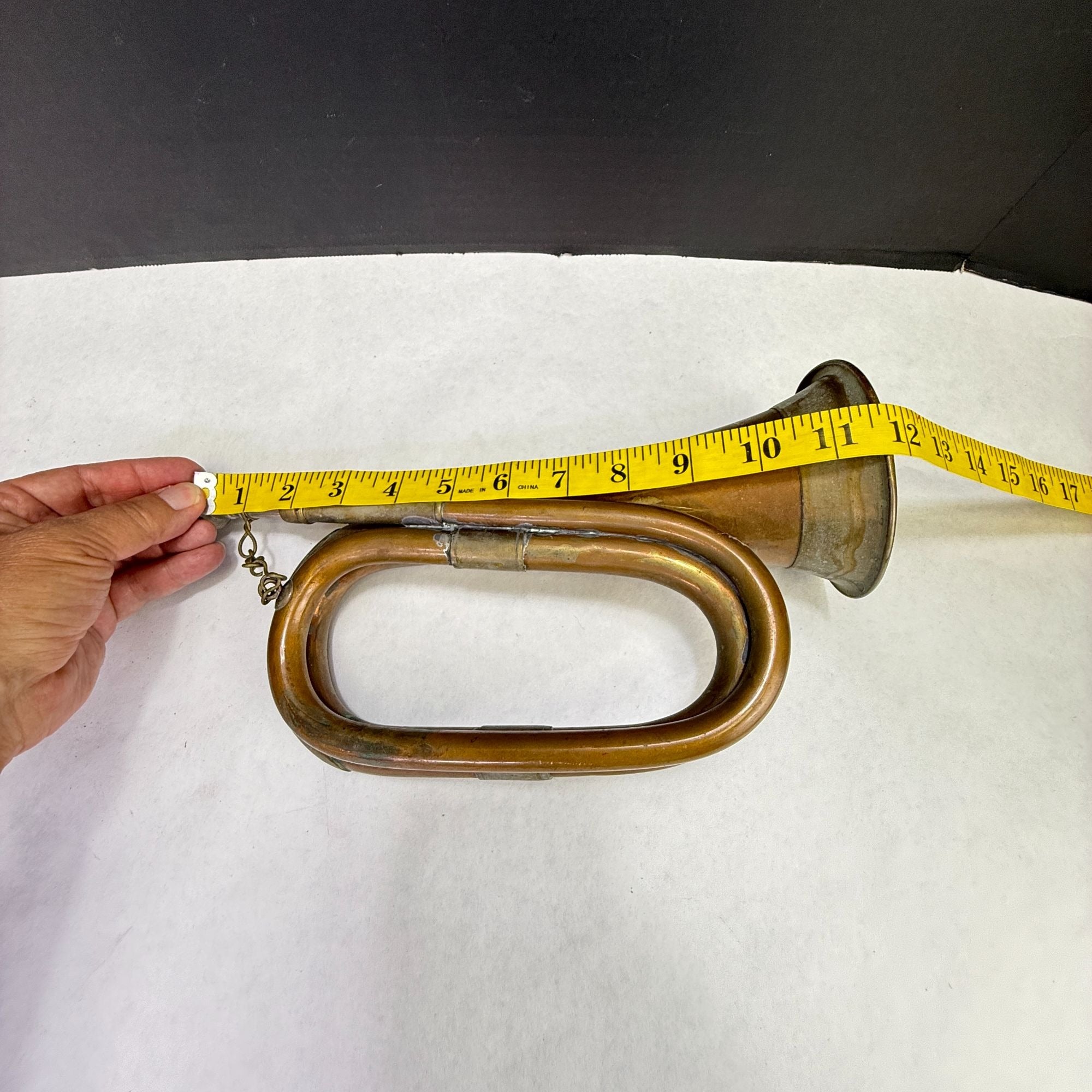 Vintage Copper Brass Bugle Military Style Horn Instrument