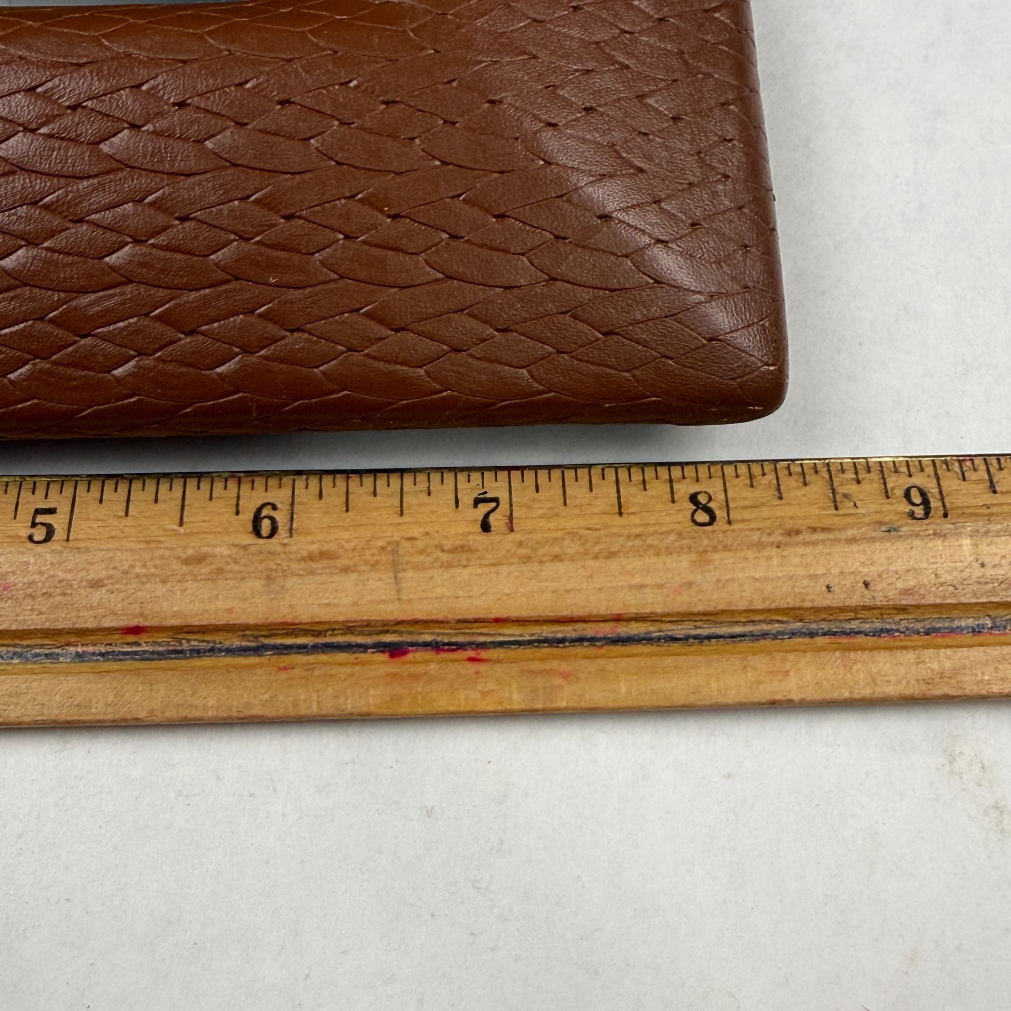 Vintage Embossed Stamped Leather Framed Mirror With Easel Back