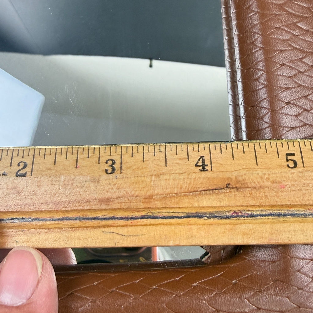 Vintage Embossed Stamped Leather Framed Mirror With Easel Back