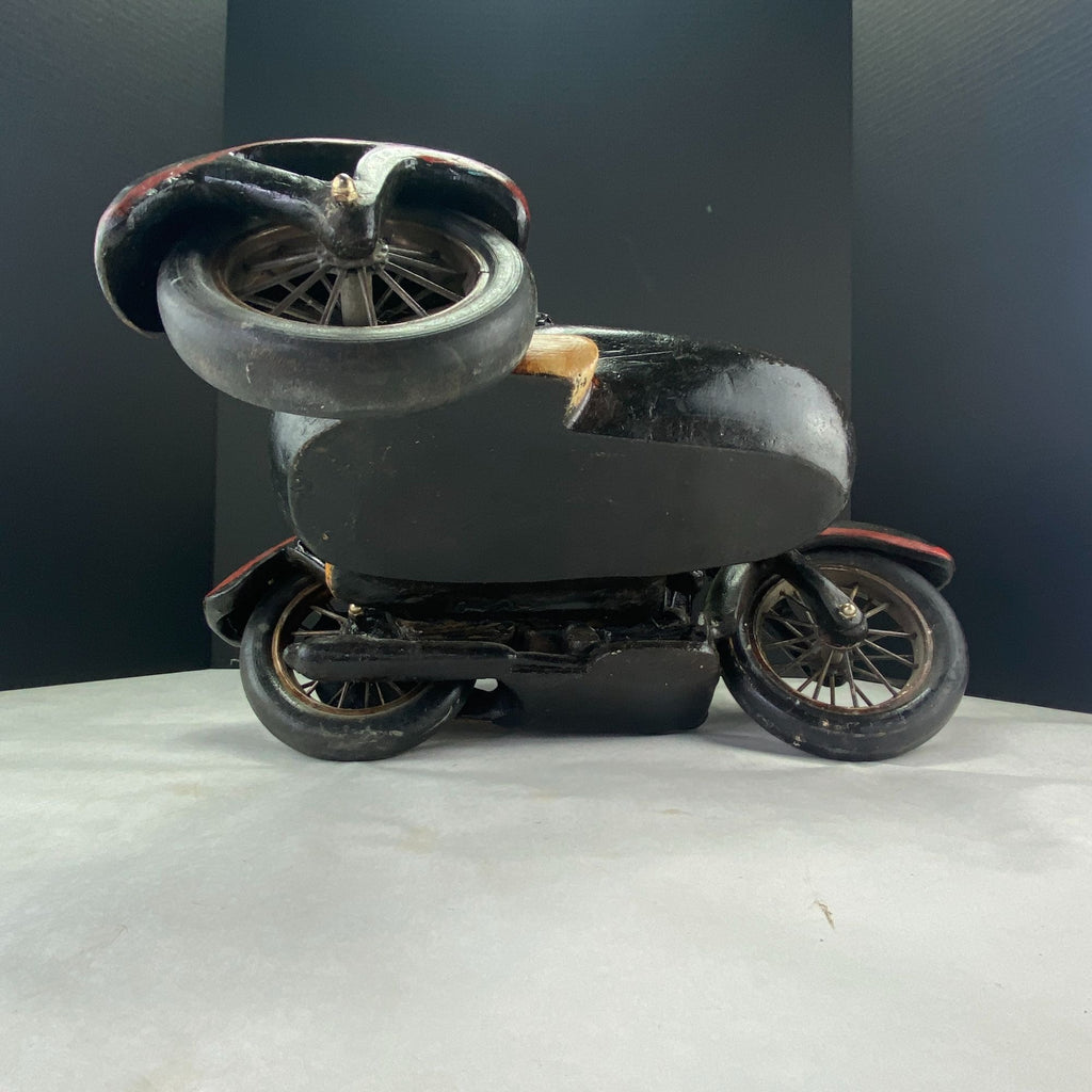 Vintage Police Motorcycle and Sidecar Figurine Decor