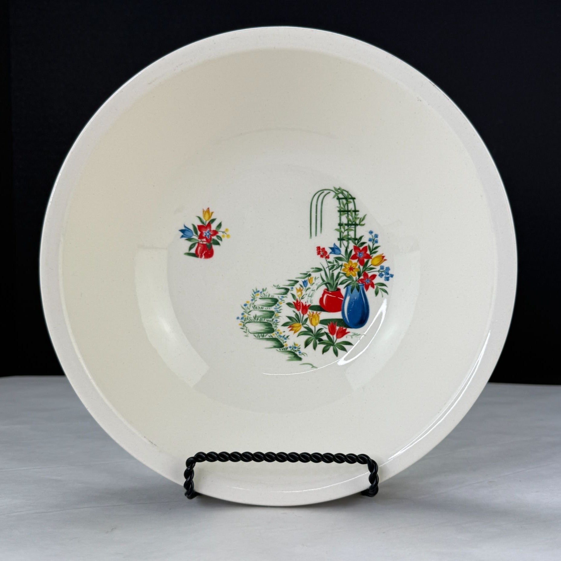 Vintage Paden City Pottery Serving Bowl Lattice Trellis