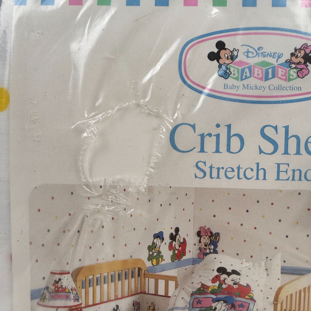 Vintage Disney Dundee Baby Mickey Collection Toy Box Fitted Crib Sheets NEW