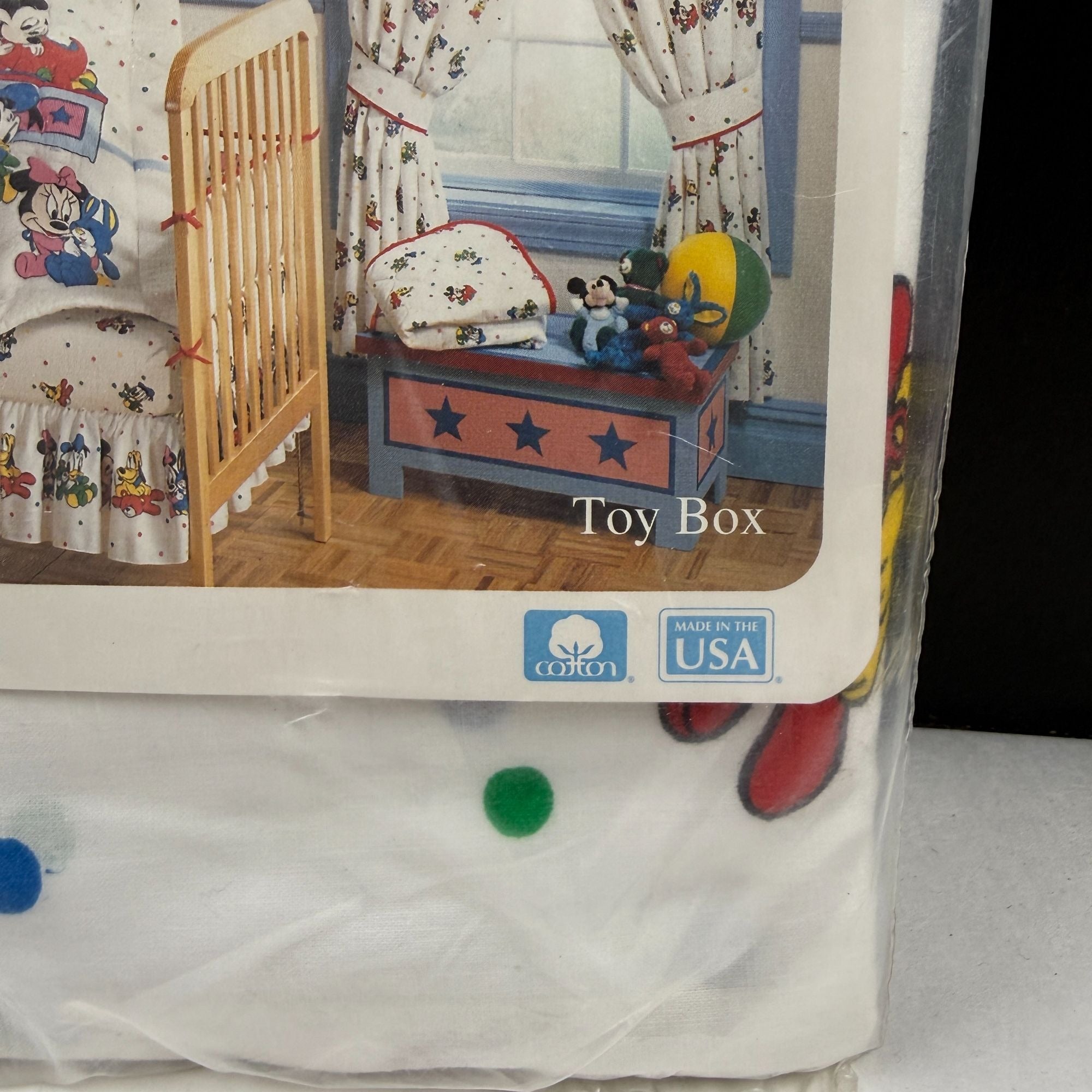 Vintage Disney Dundee Baby Mickey Collection Toy Box Fitted Crib Sheets NEW