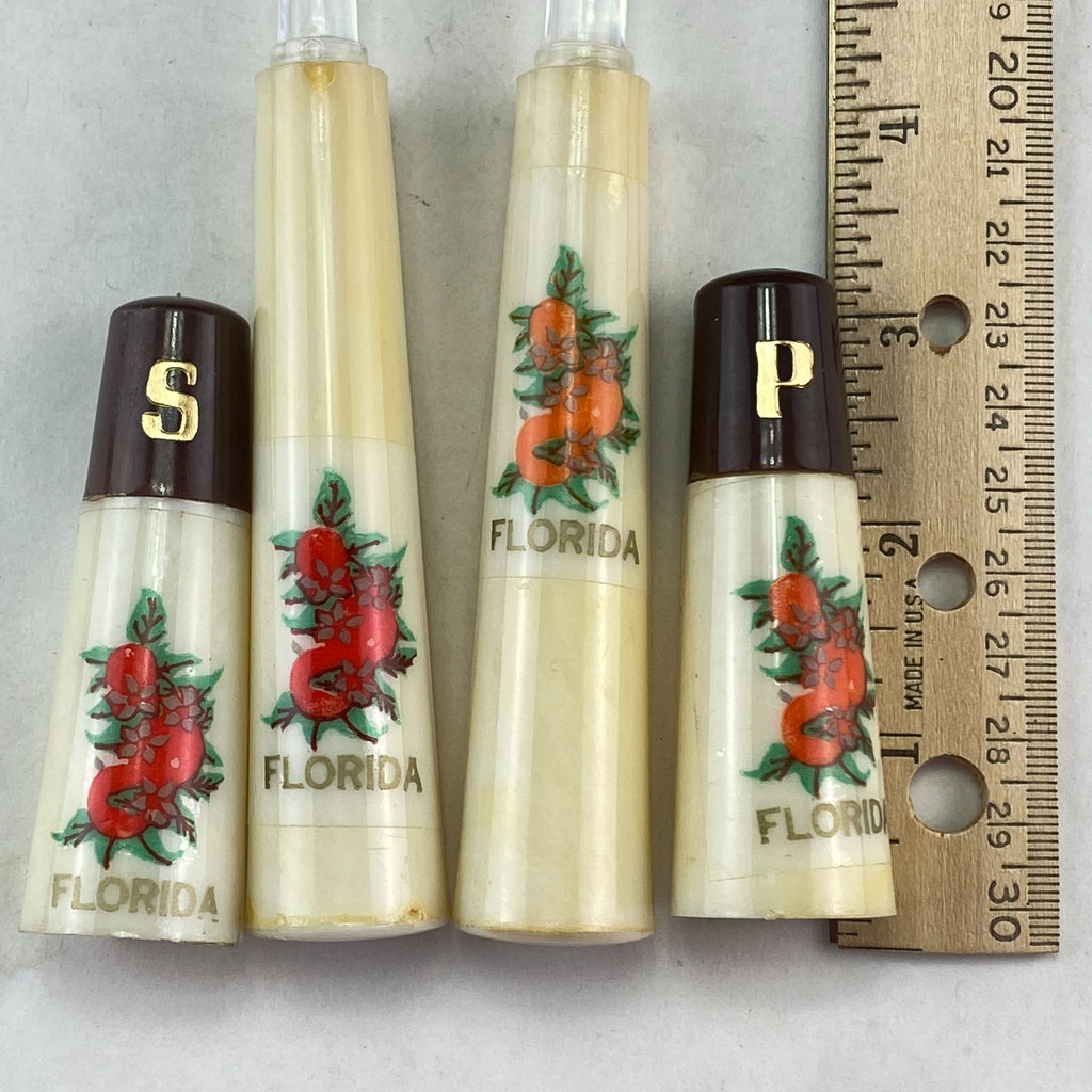 Vintage Hostess Salad Salt Pepper Set Mid Century Florida Souvenir