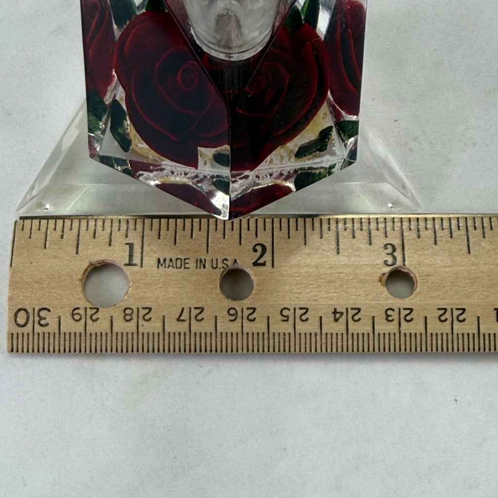 Vintage Bircraft Lucite Red Rose Bud Vase