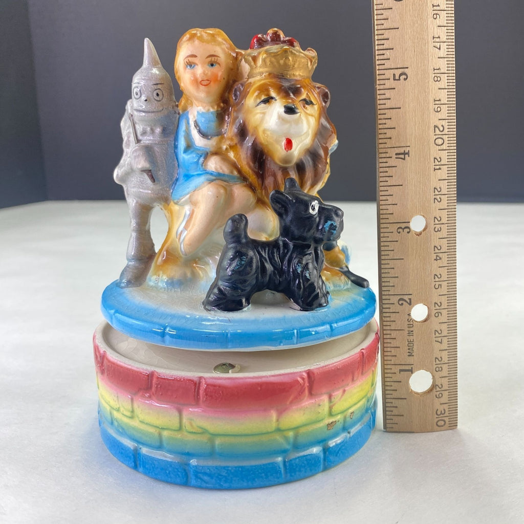 Vintage Wizard of Oz Ceramic Music Box Marked Fuji Japan
