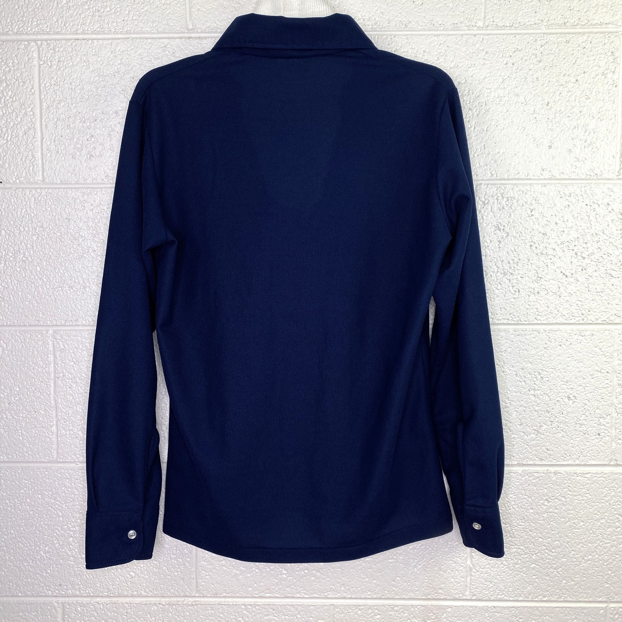 Vintage David Homison Turtleneck Mod Long Sleeve Shirt Mens Medium Navy Blue