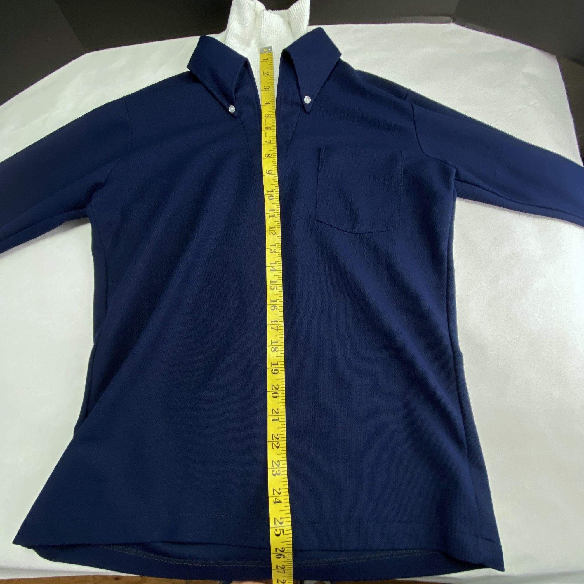 Vintage David Homison Turtleneck Mod Long Sleeve Shirt Mens Medium Navy Blue
