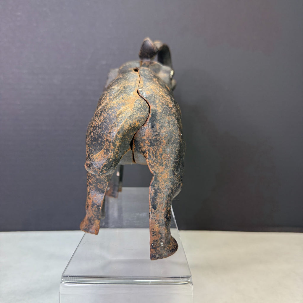 Vintage Cast Iron Metal Elephant Coin Bank