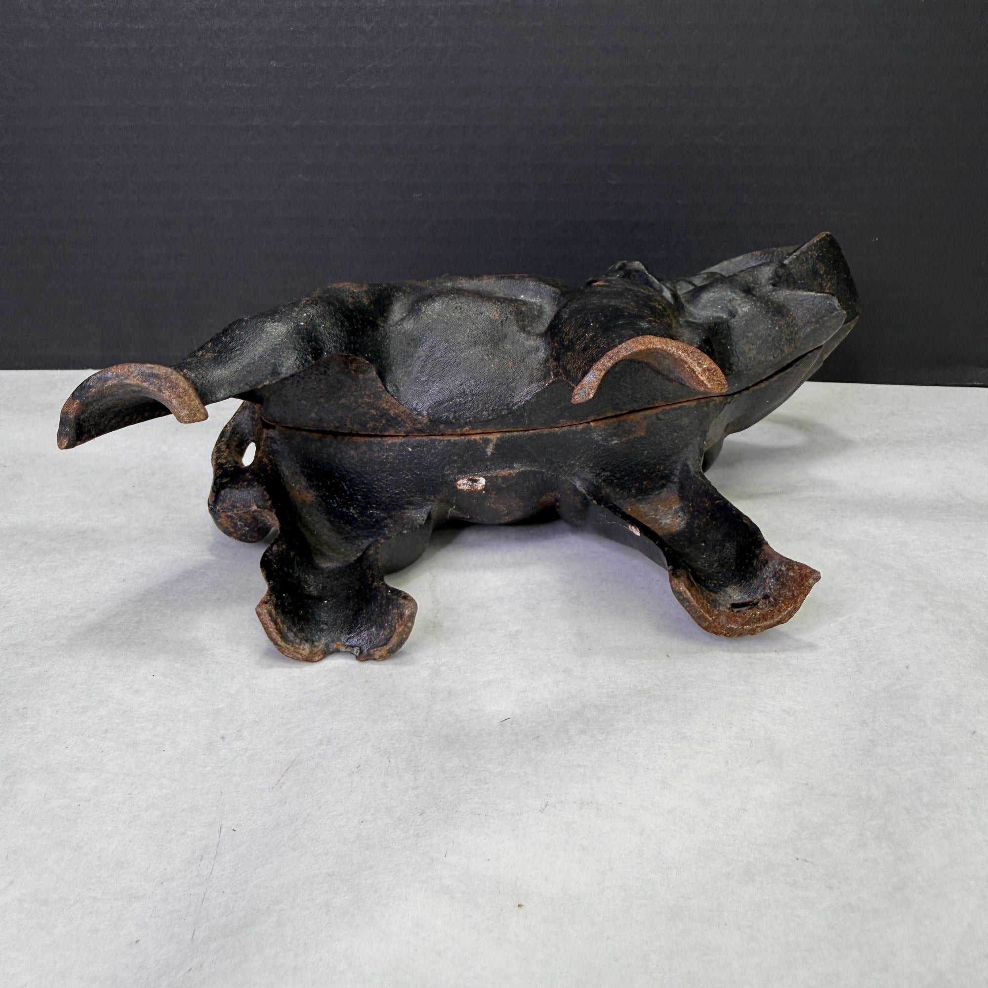 Vintage Cast Iron Metal Elephant Coin Bank