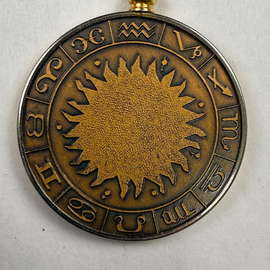 Vintage Aquarius Bronze Zodiac Medal Pendant