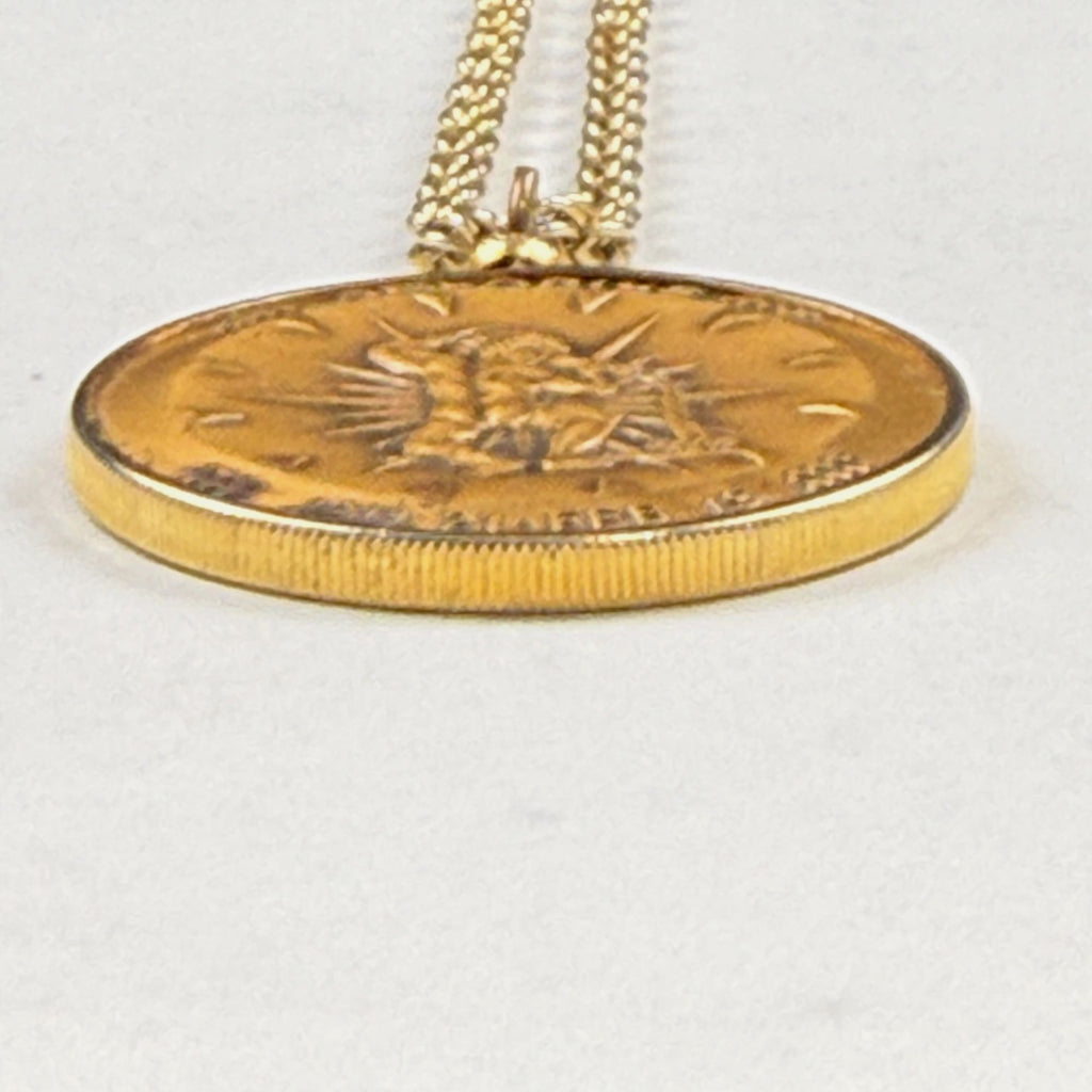 Vintage Aquarius Bronze Zodiac Medal Pendant
