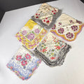 Vintage Floral Handkerchiefs Lot of 5 Crochet Lace Edging Hankies