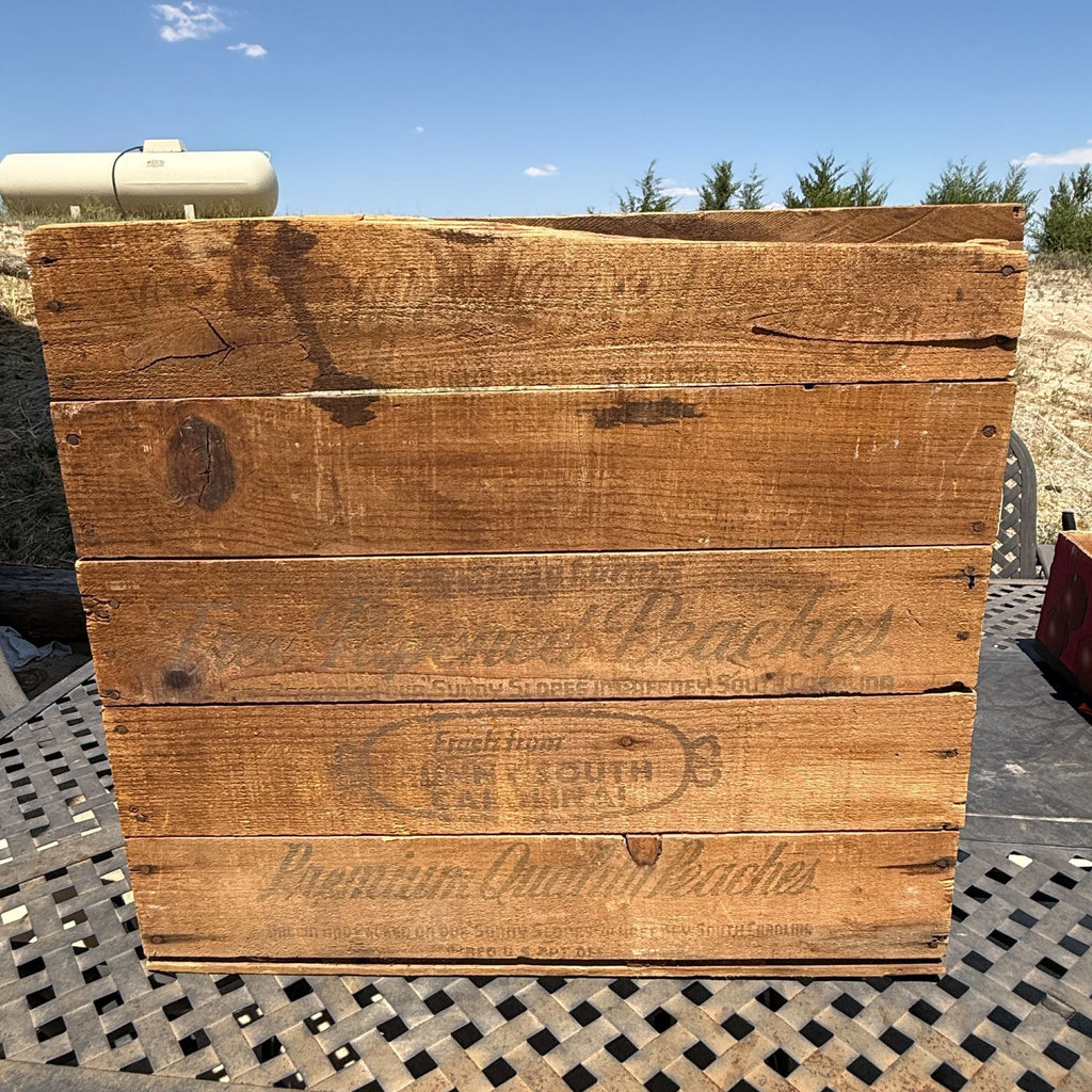 Vintage Wood Peach Crate
