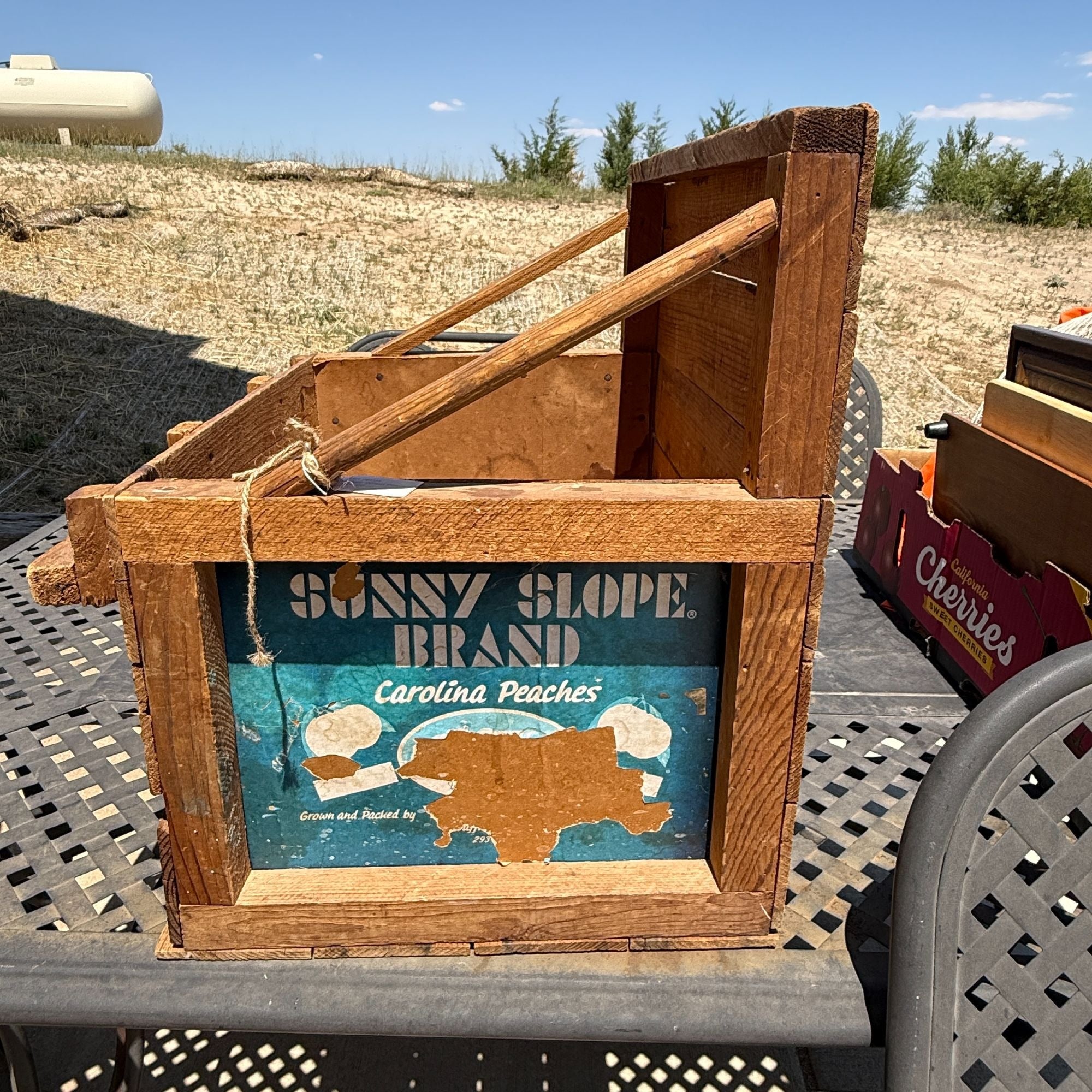 Vintage Wood Peach Crate