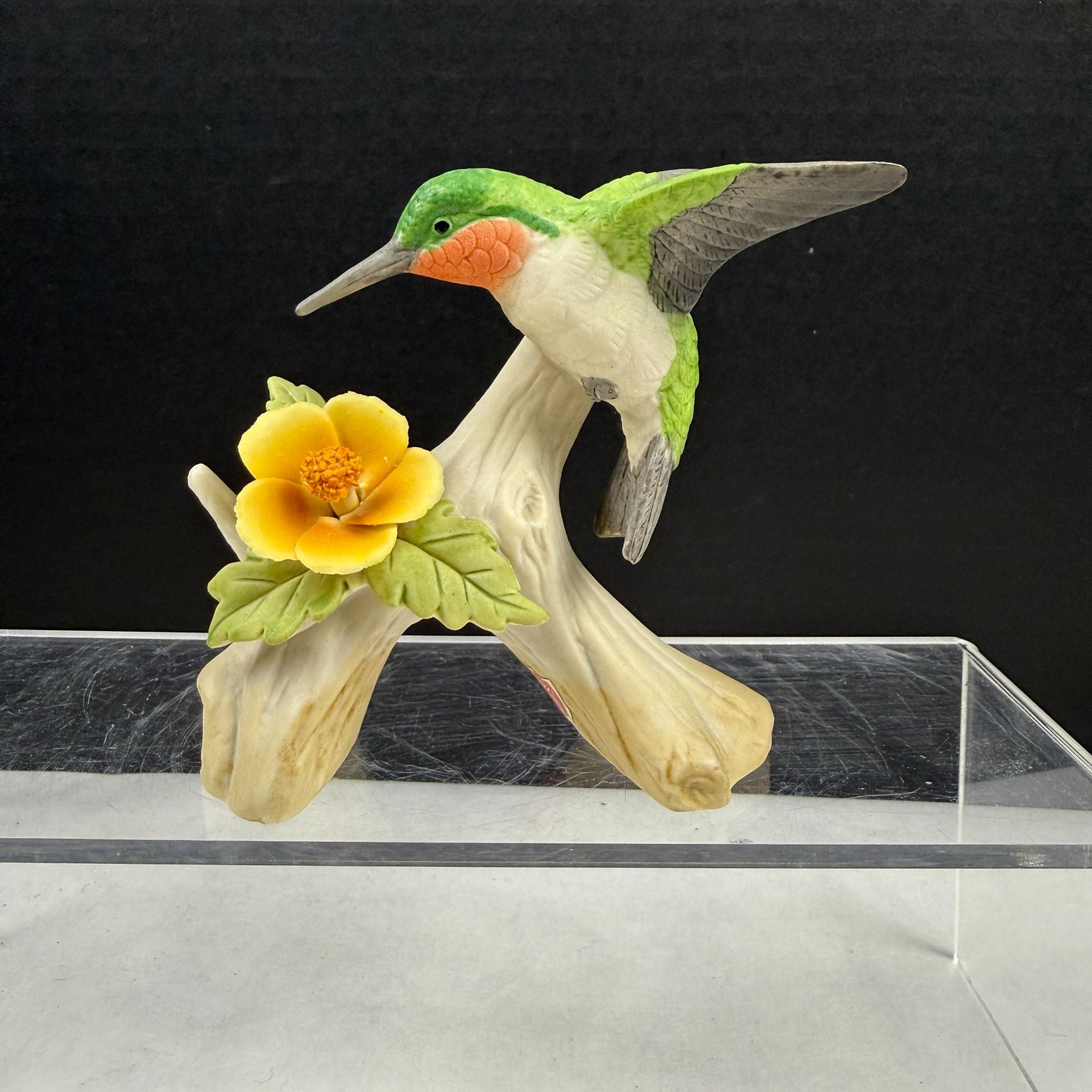 Lefton KW1112 Ruby Throated Hummingbird Figurine