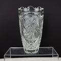 Vintage Lead Crystal Glass Vase Whirling Pinwheel Star