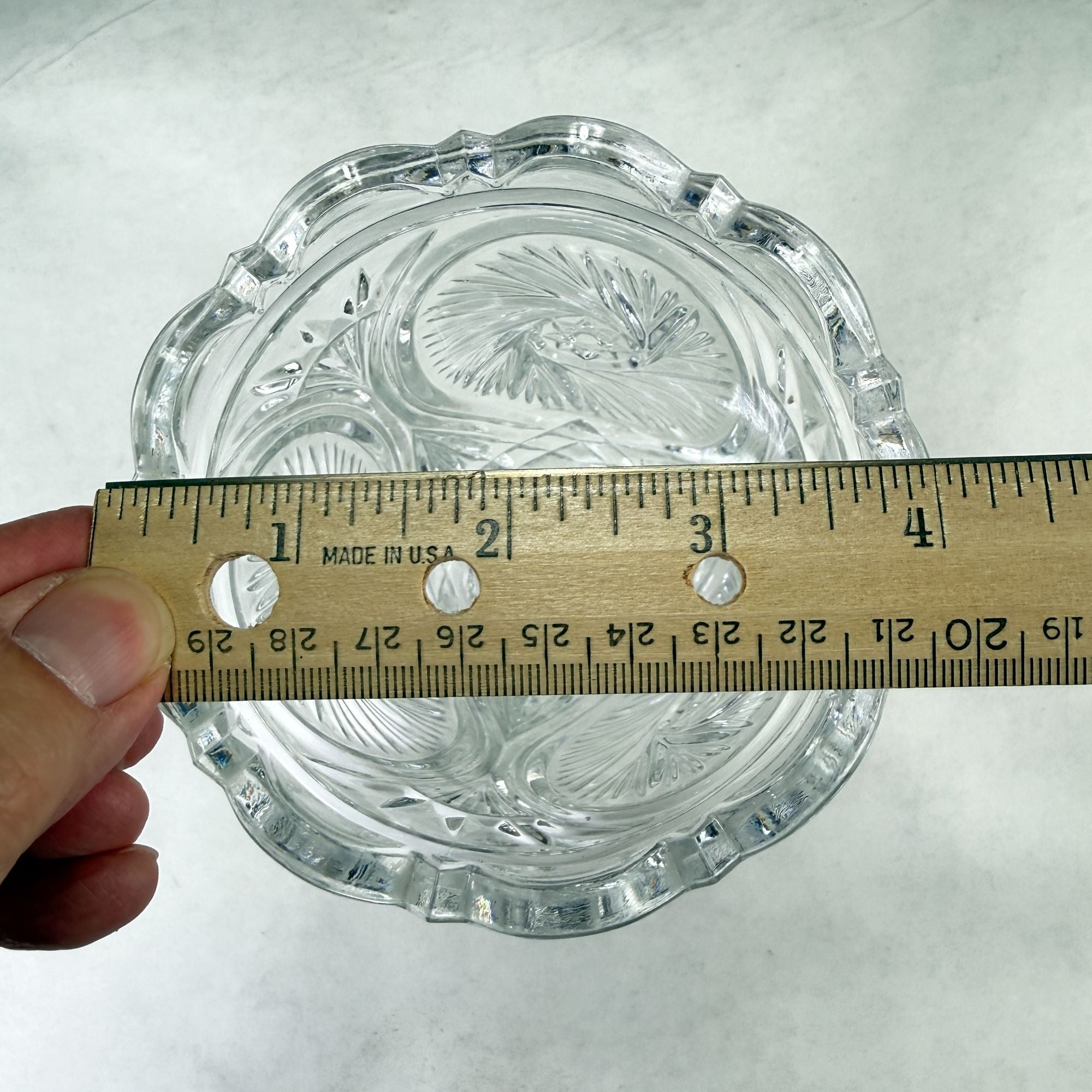 Vintage Lead Crystal Glass Vase Whirling Pinwheel Star