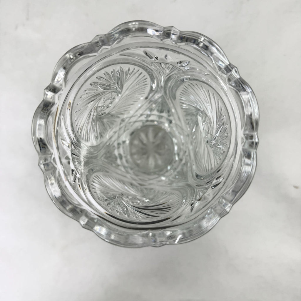 Vintage Lead Crystal Glass Vase Whirling Pinwheel Star