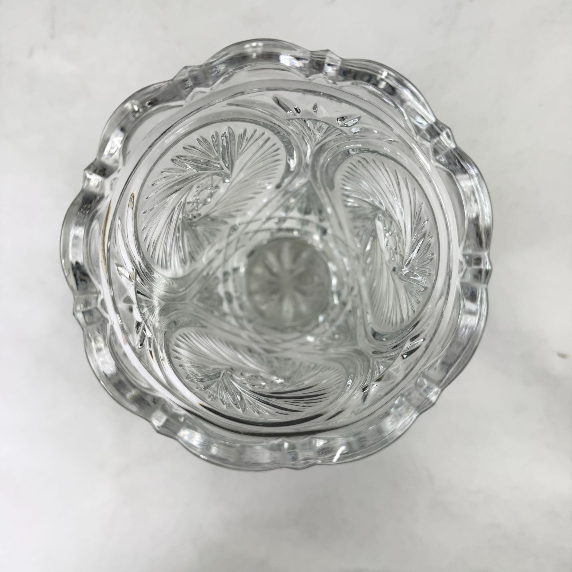 Vintage Lead Crystal Glass Vase Whirling Pinwheel Star