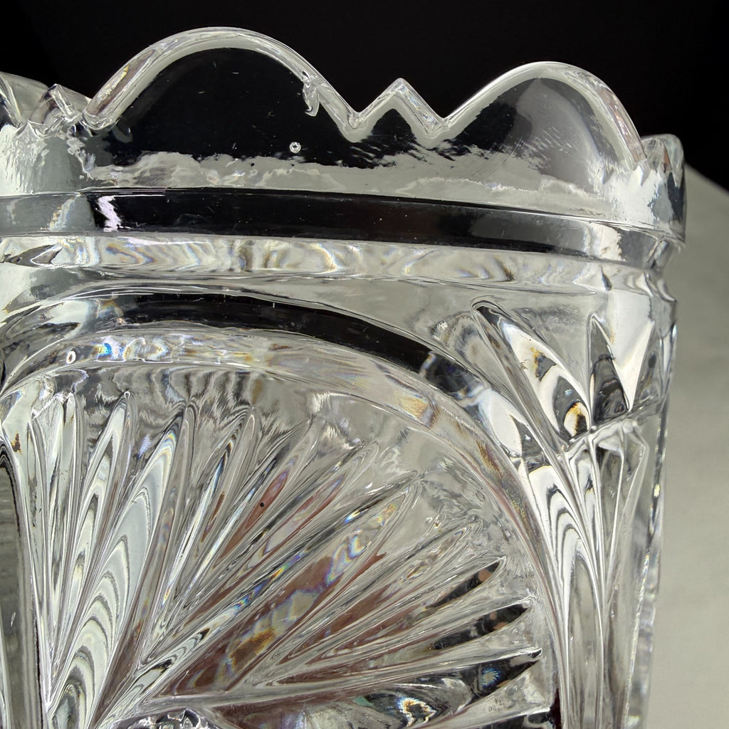 Vintage Lead Crystal Glass Vase Whirling Pinwheel Star