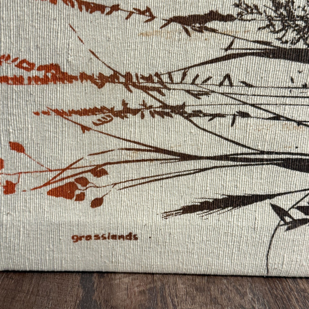 Vintage Maridadi West Grasslands Hand Painted Fabric Wall Art