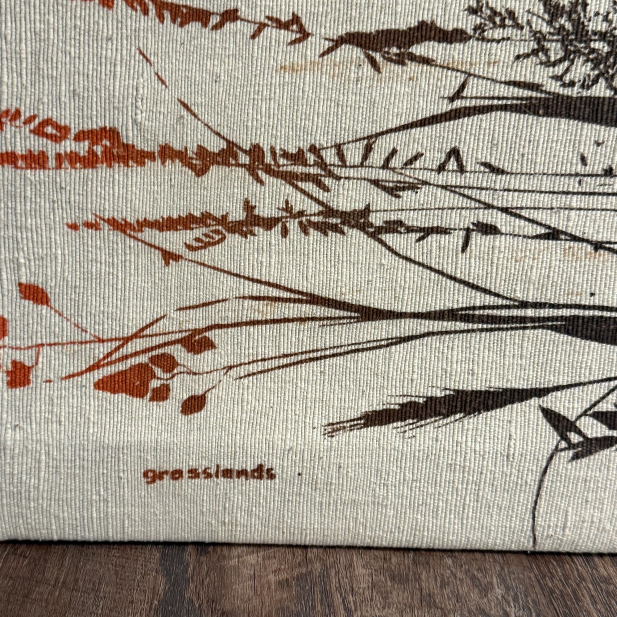 Vintage Maridadi West Grasslands Hand Painted Fabric Wall Art