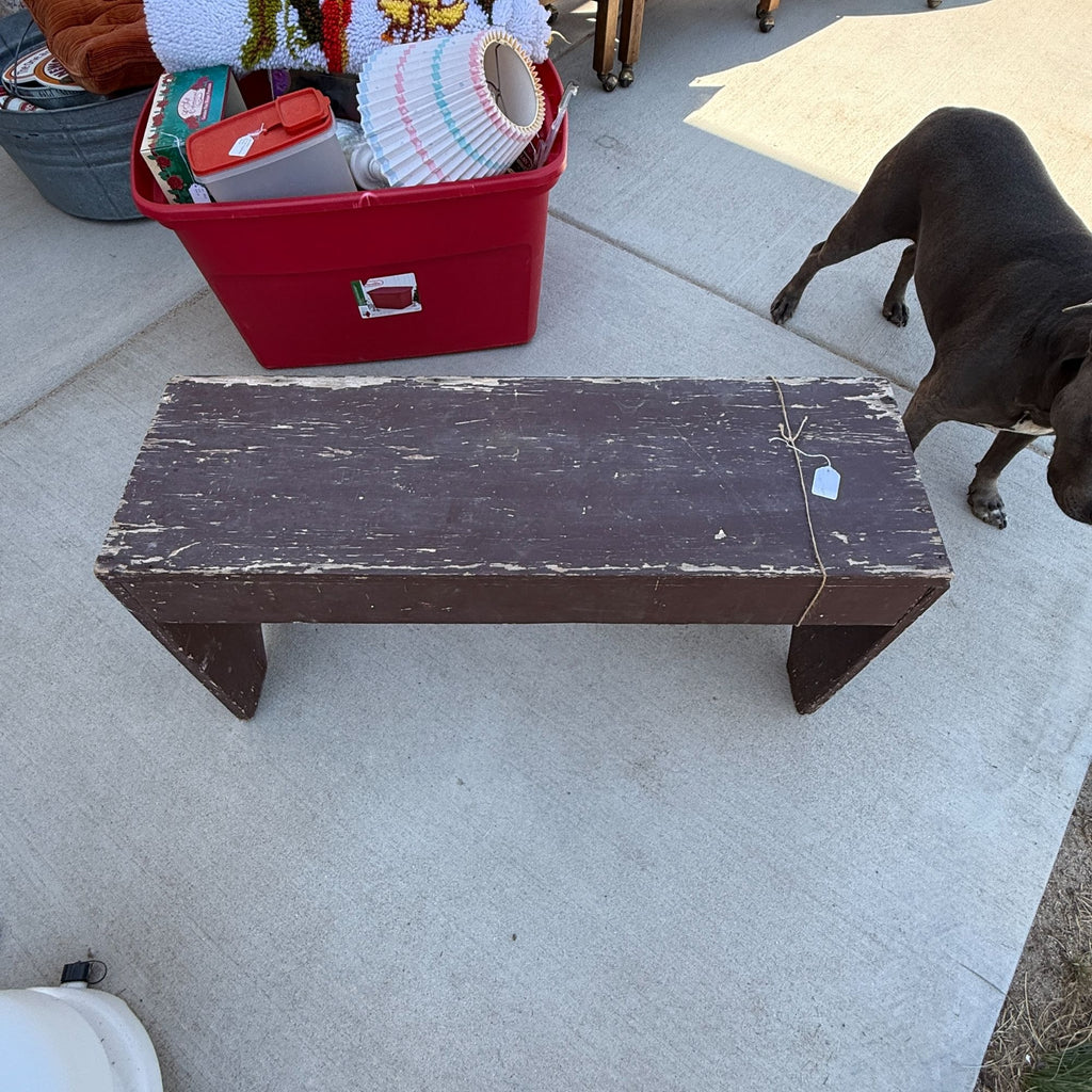 Vintage Handmade Shabby Rustic Farmhouse Wood Bench