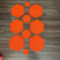 Retro Orange Crochet Placemats Trivets Coasters 10 Piece Kitchen Table Set